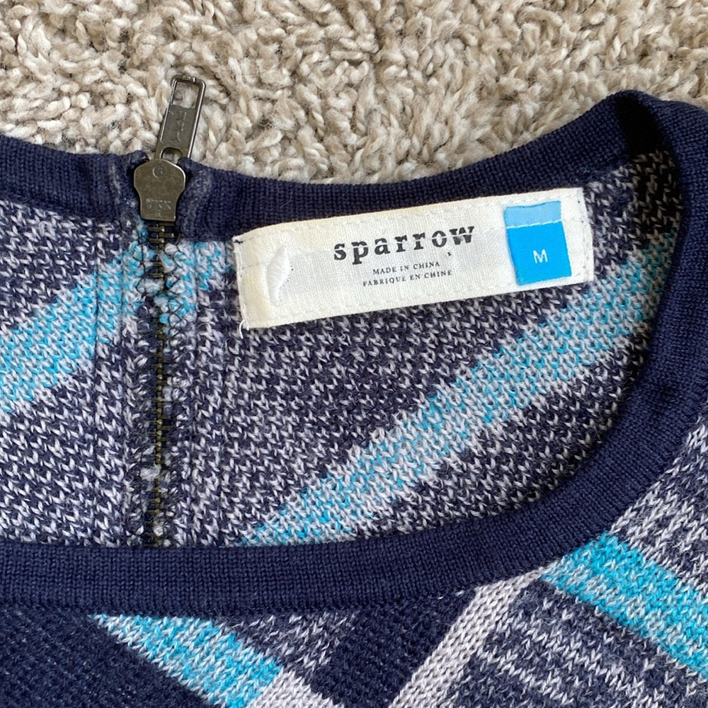 Blue and Gray Lightweight Sweater Dress - Picture 2 of 4